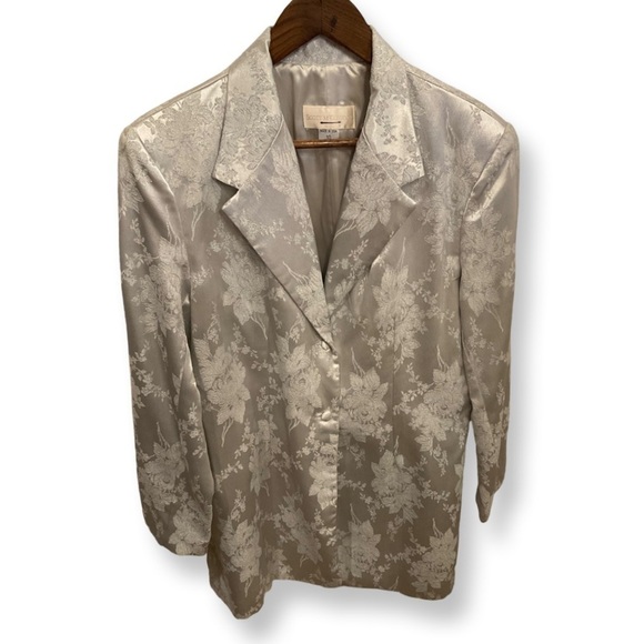 Scott McClintock silver brocade silky long blazer fully lined. Vintage! - Picture 1 of 6